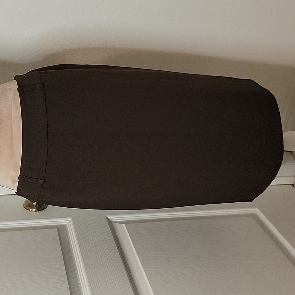Sunny Leigh Chocolate Brown Pencil Skirt, Double Kick Pleat, Size 8, EUC